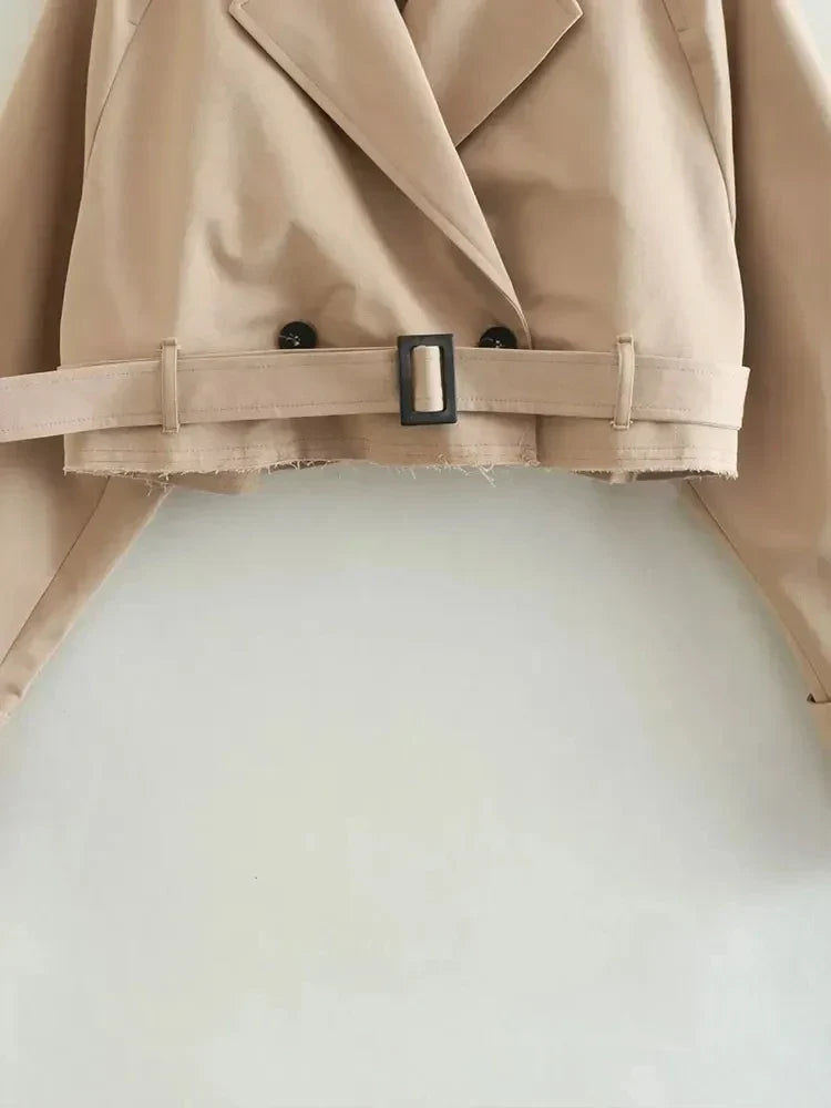 Vintage Cropped Trench Coat/jakke