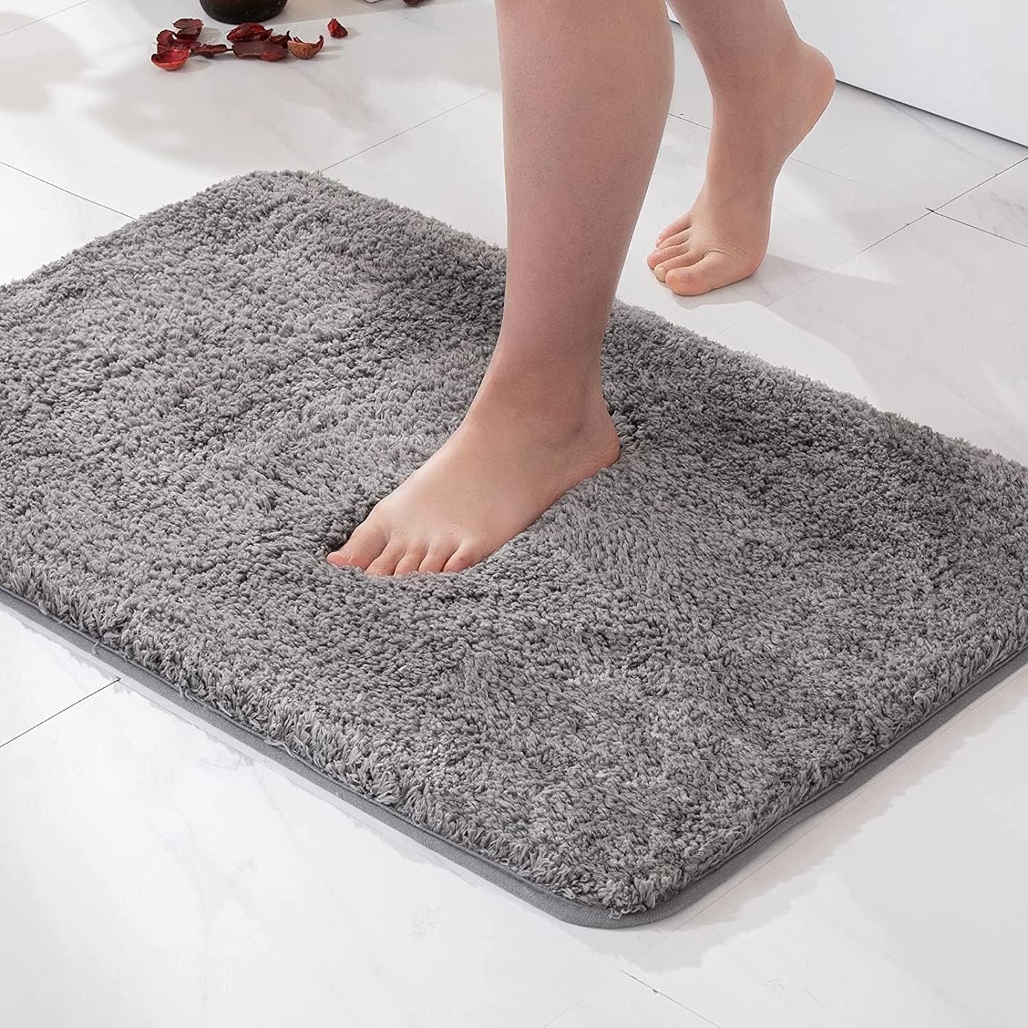 Alfombra de baño de piel y peluche