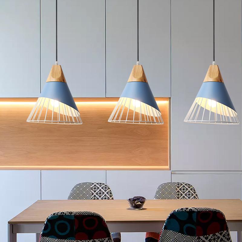 Nordic Industrial Wood Pendant Lights