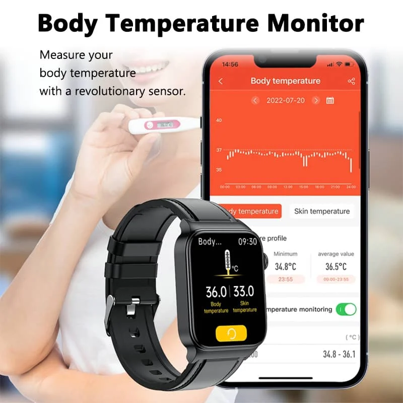 Smartwatch per il monitoraggio della salute tutto-in-uno con ECG e tracker della glicemia