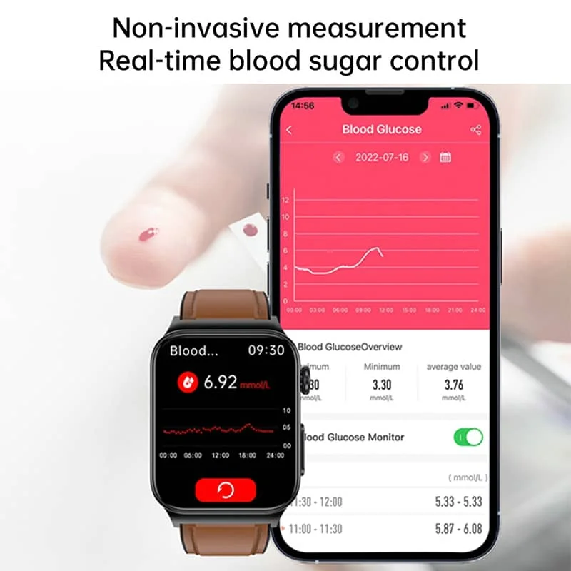 Smartwatch per il monitoraggio della salute tutto-in-uno con ECG e tracker della glicemia