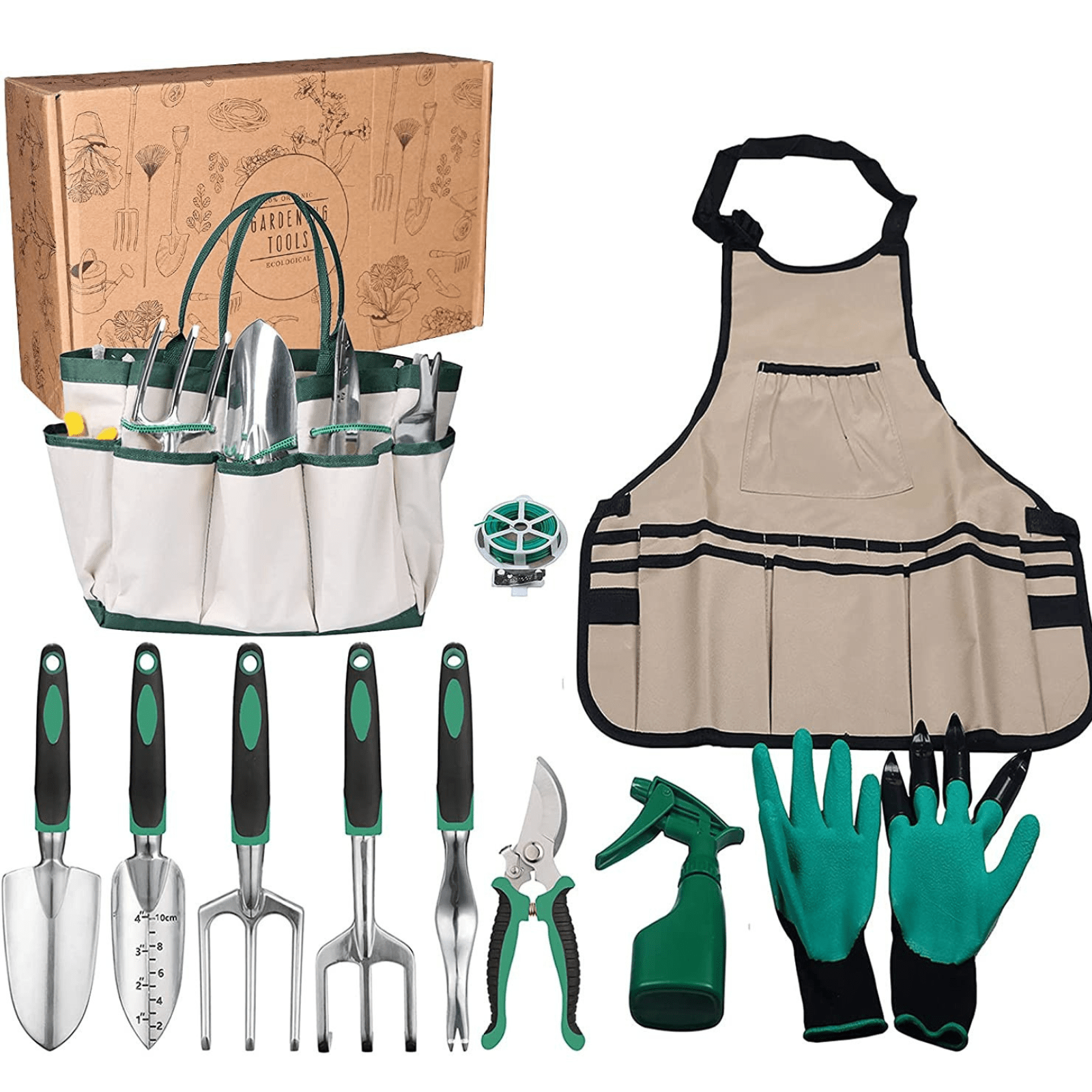 Kit de jardinería profesional completo - 11 herramientas