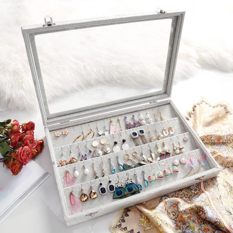 Velvet Drawer Jewelry Organizer Box