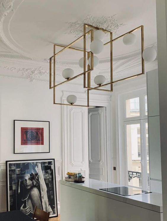 Juul Glass Brass Ceiling Light