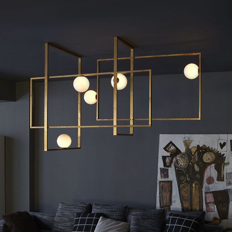 Juul Glass Brass Ceiling Light