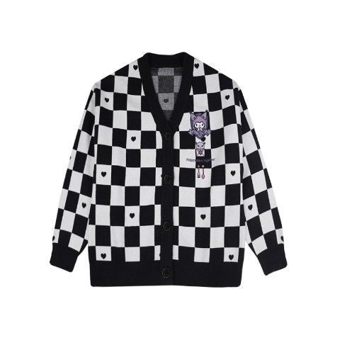 Kawaii Checkered Cardigan