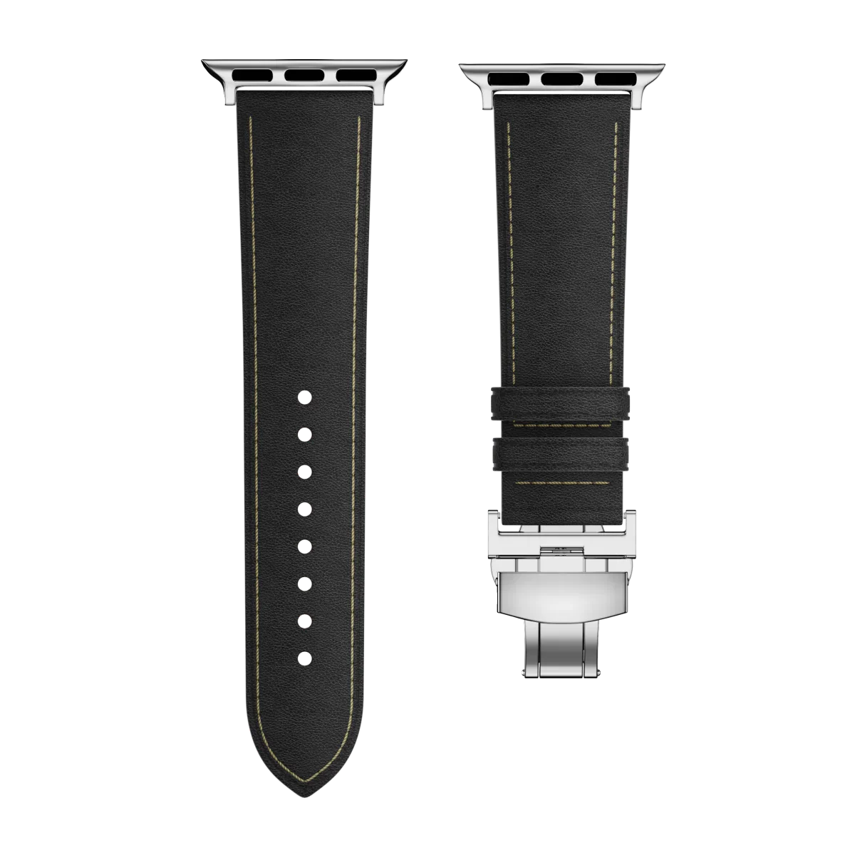 Neue Leder-Schmetterlingsschnalle Armband für Apple Watch