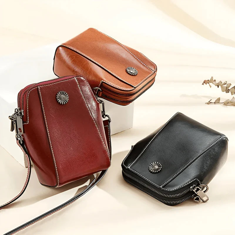 Saco de Couro Crossbody Retro™ | Bolsa de ombro estilosa