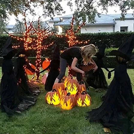 Palo illuminato della strega di Halloween - Decorazione delle streghe di Halloween