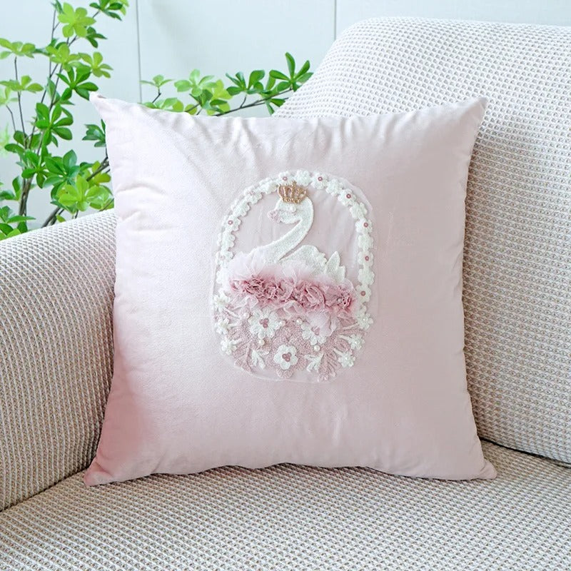 Housse de coussin mignonne lapin rose – une touche ludique pour votre maison