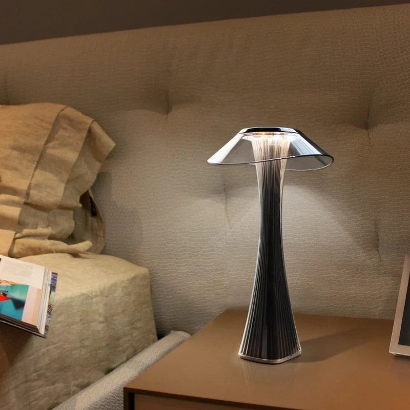 Lampe de table LED en cristal – Lampe de projection d'ambiance pour restaurant et chambre à coucher