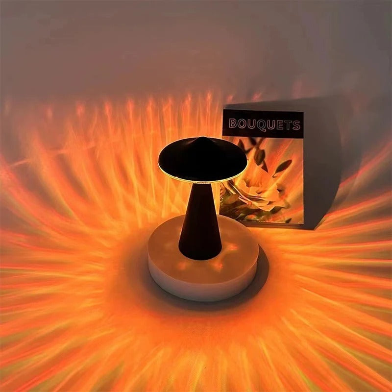 Lampe de table à LED en forme de champignon - Toucher à intensité variable par USB