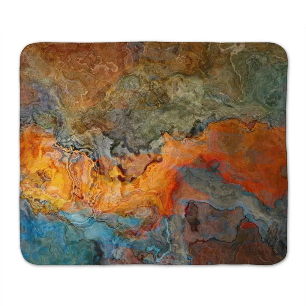 Sherpa Fleece Blanket with Abstract Art