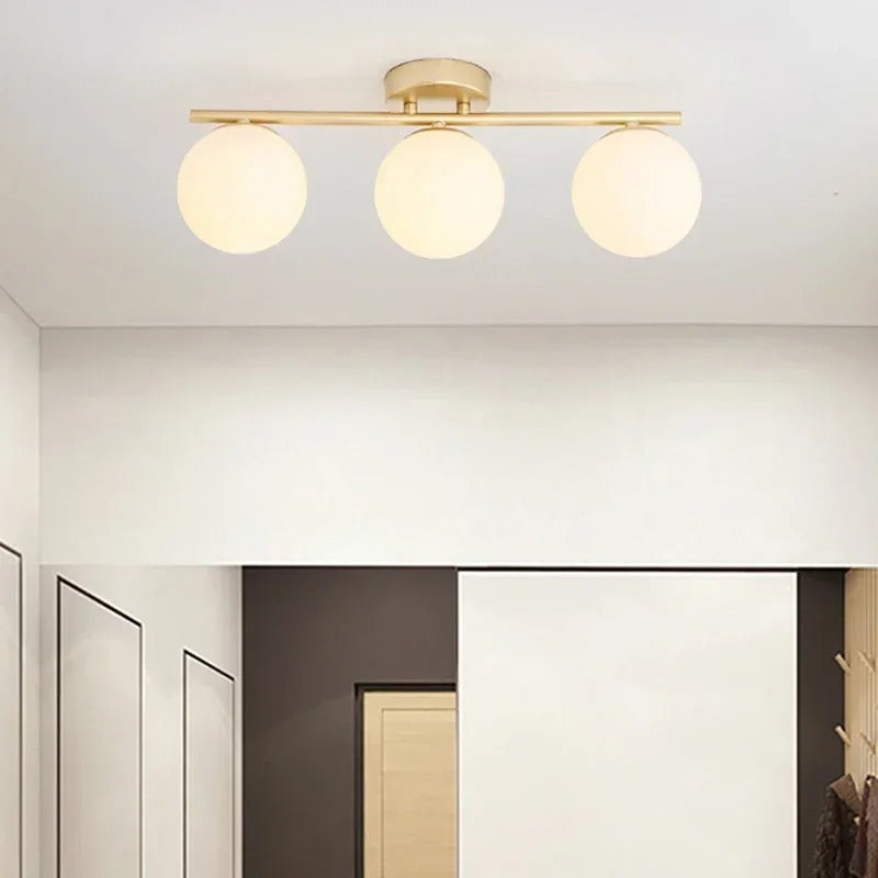 Luz de Teto em Vidro LED Nórdica – Esfera Branca Elegante para Qualquer Espaço