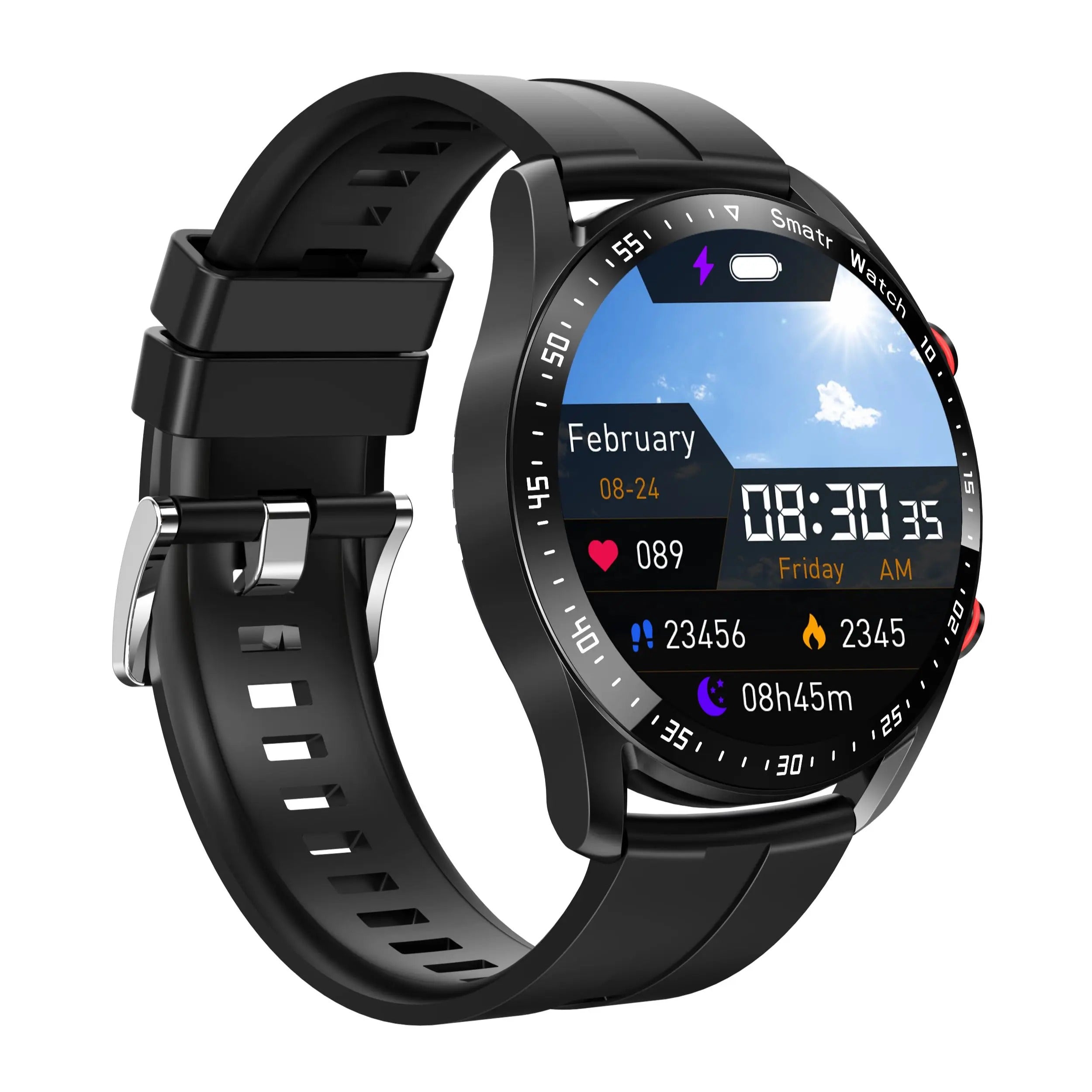 Active Men's Smartwatch – Elegant design med Bluetooth Fitness Tracking