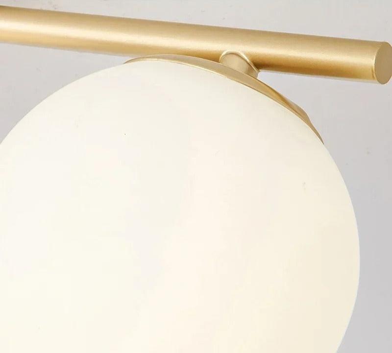 Luz de Teto em Vidro LED Nórdica – Esfera Branca Elegante para Qualquer Espaço