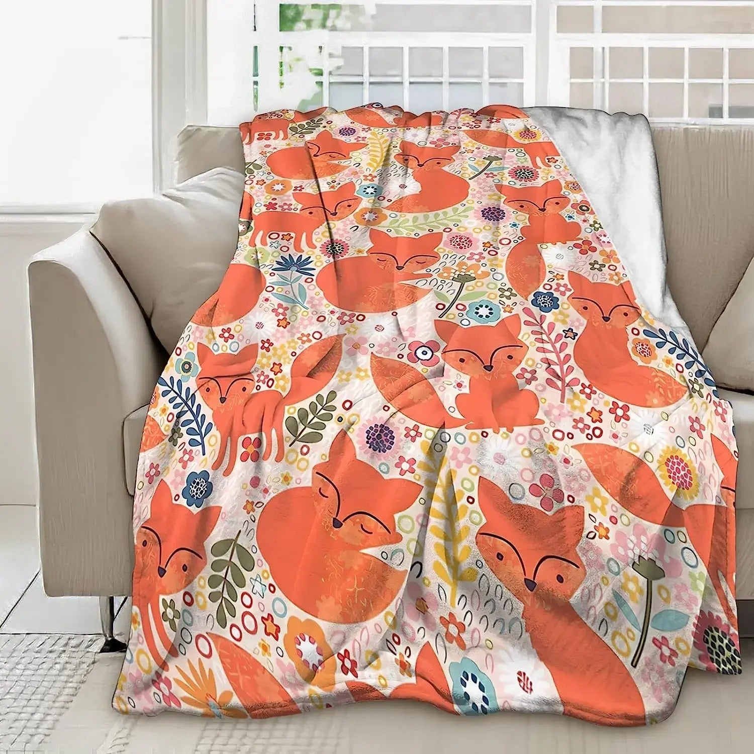 Orange Fox Blanket – Viihtyisät peitot lapsille ja aikuisille