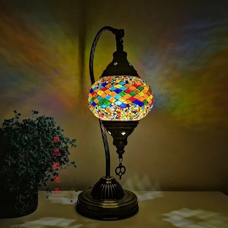 Turecká mozaiková stolní lampa - Ručně vyráběná elegance pro váš interiér