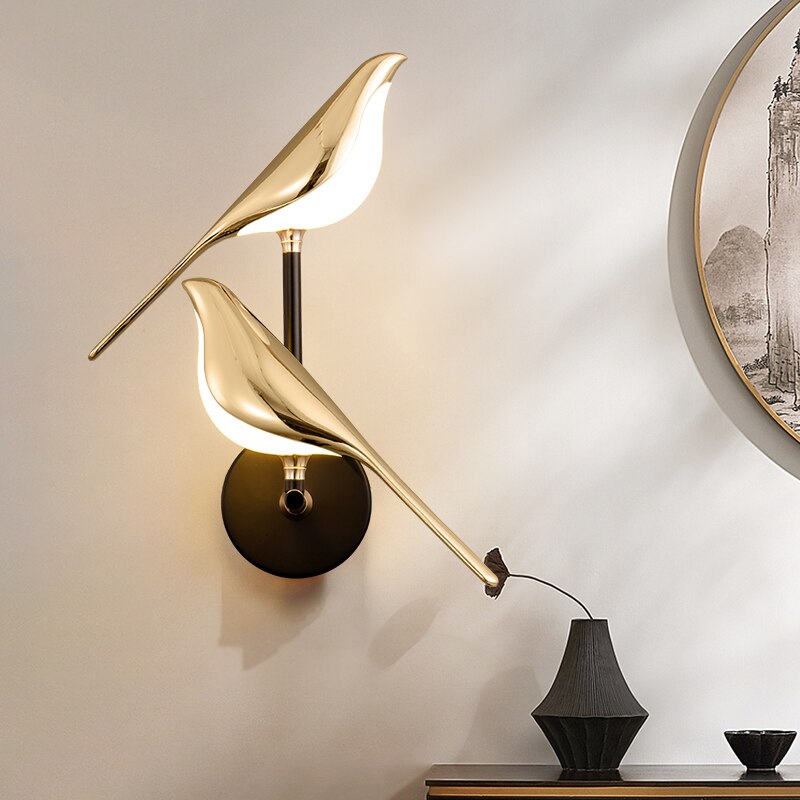 LumiBird - Lampada da parete scandinava a LED con uccelli