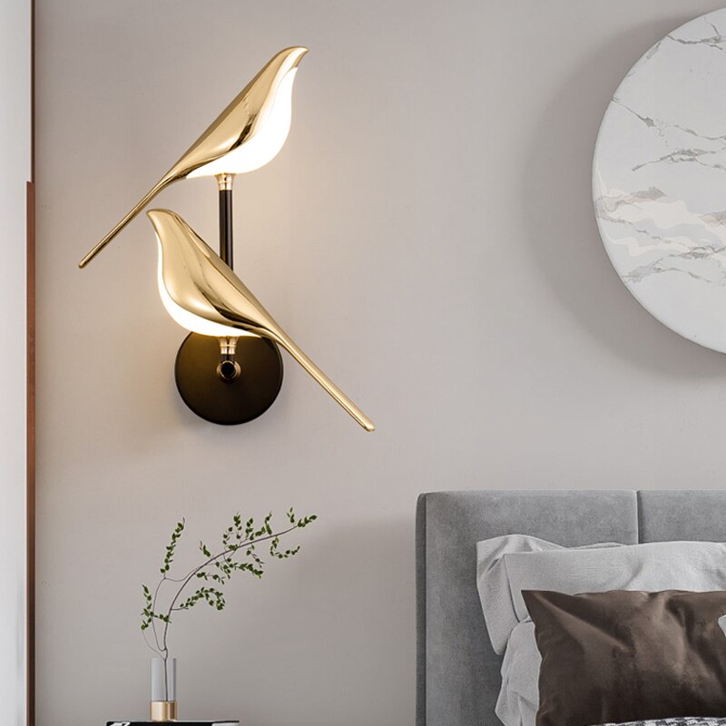 LumiBird - Lampada da parete scandinava a LED con uccelli