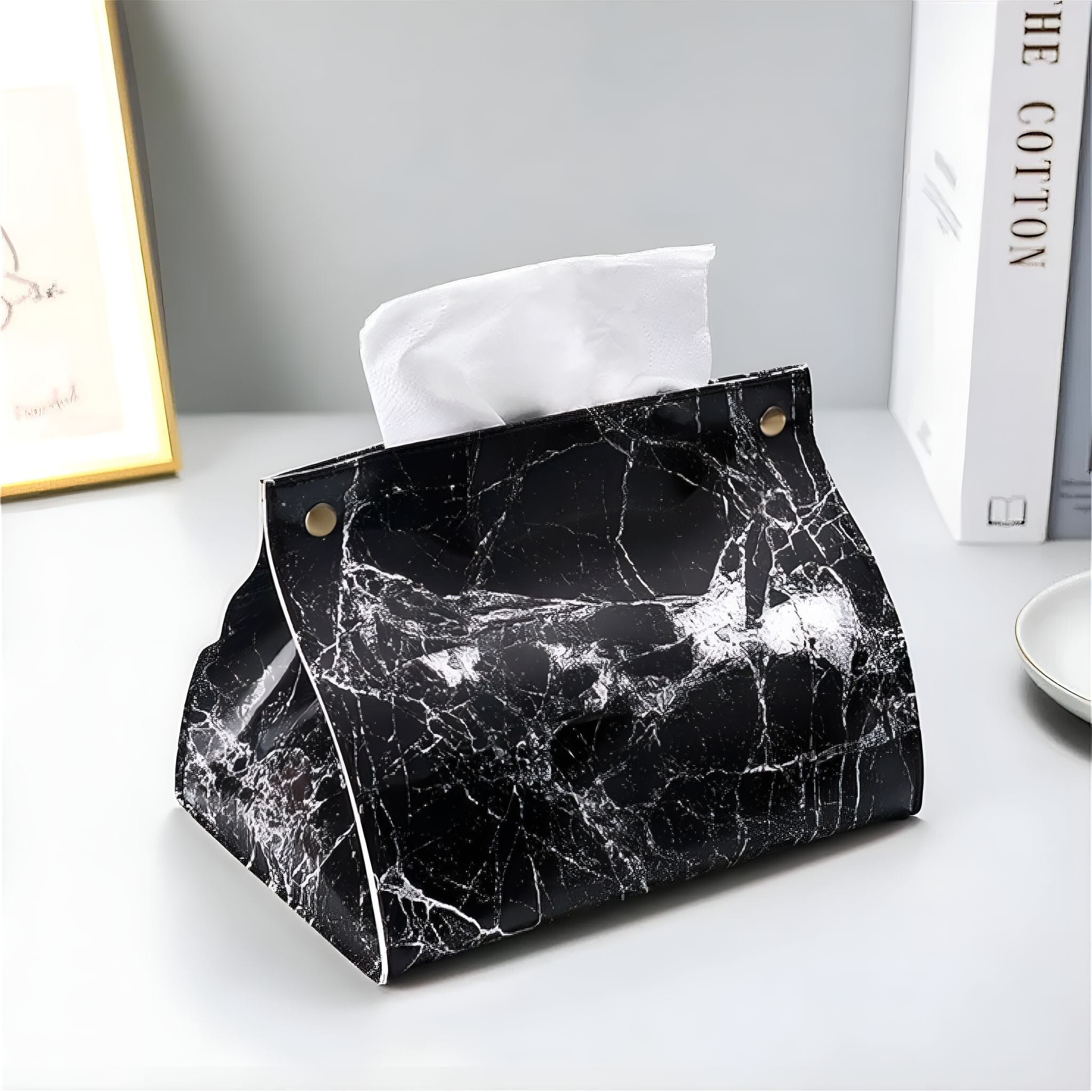 Funda para caja de pañuelos Marble Luxe