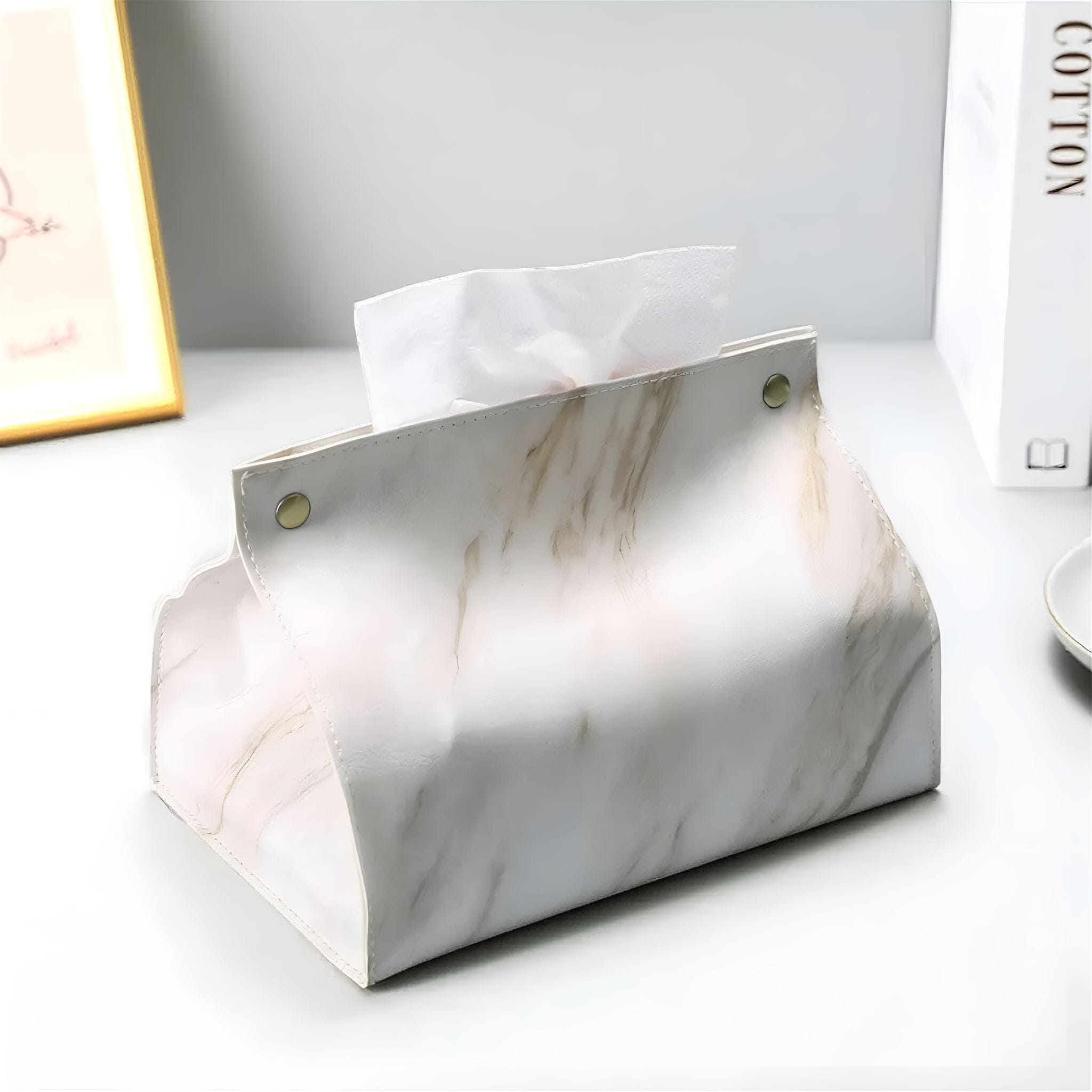 Funda para caja de pañuelos Marble Luxe