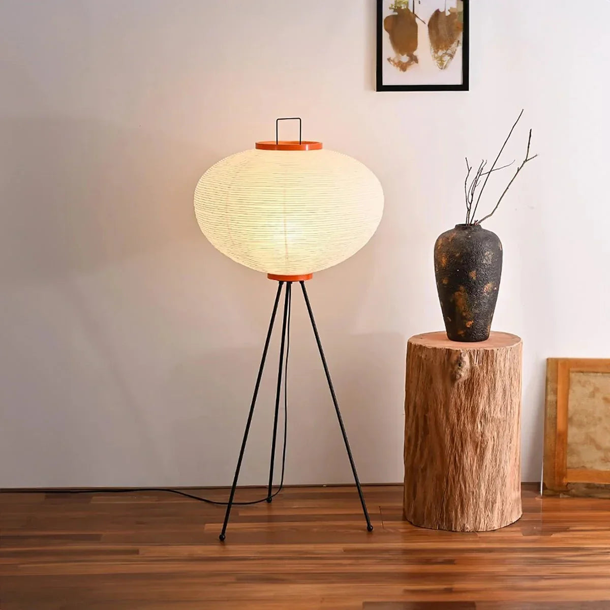 Minimalistní japonská papírová podlahová lampa