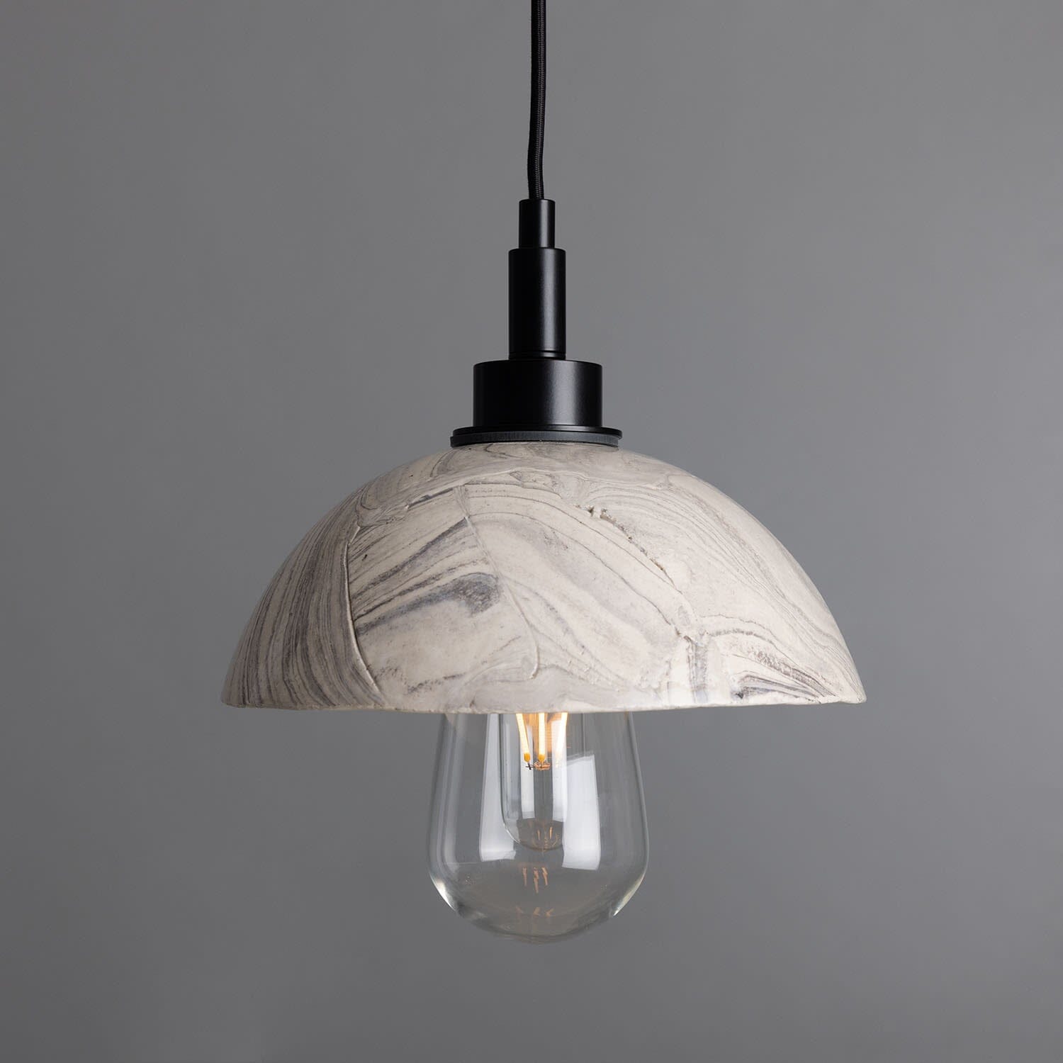 Kingii Marbled Ceramic Dome Badkamer Hanglamp 20cm IP44