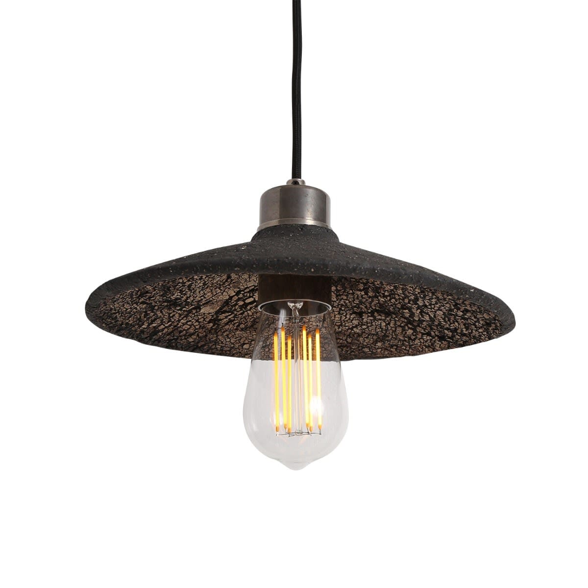 Pyrus Organic Ceramic Pendant Light 28cm, Black Clay