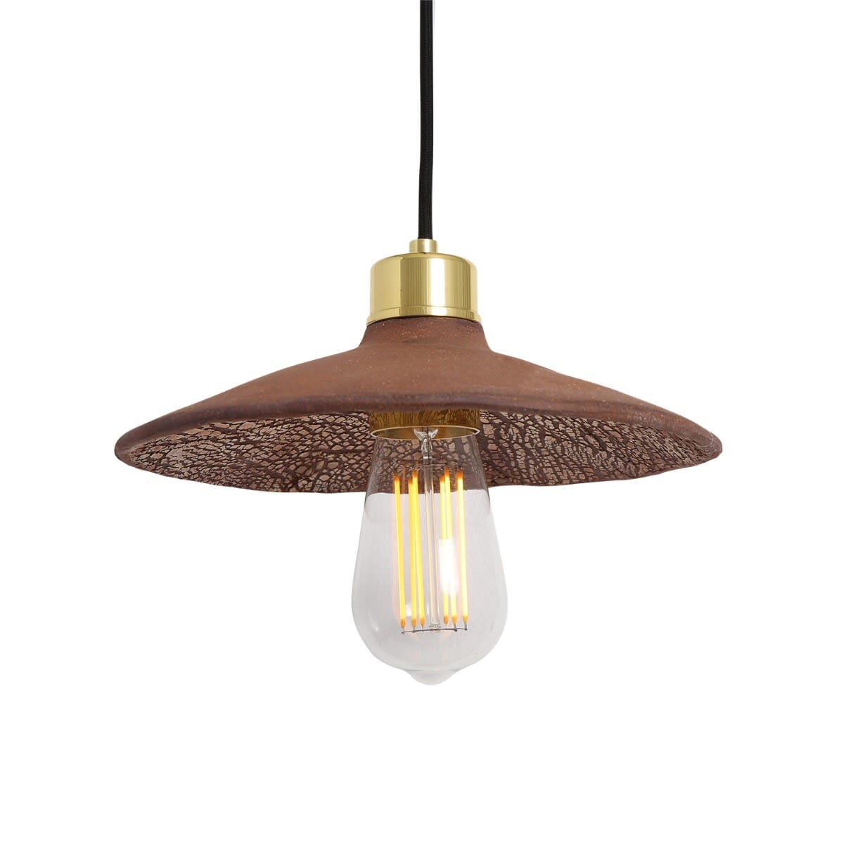 Mullan Pyrus Organic Ceramic Pendant Light 28cm, Rotes Eisen