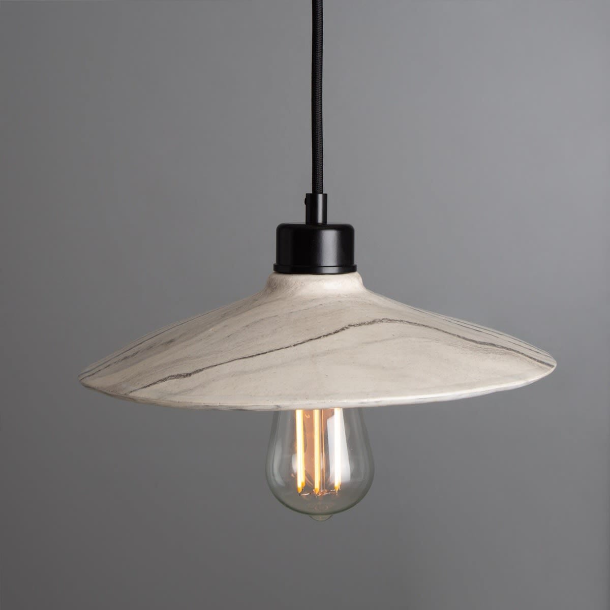 Pyrus Marbled Ceramic Pendant Light 28cm