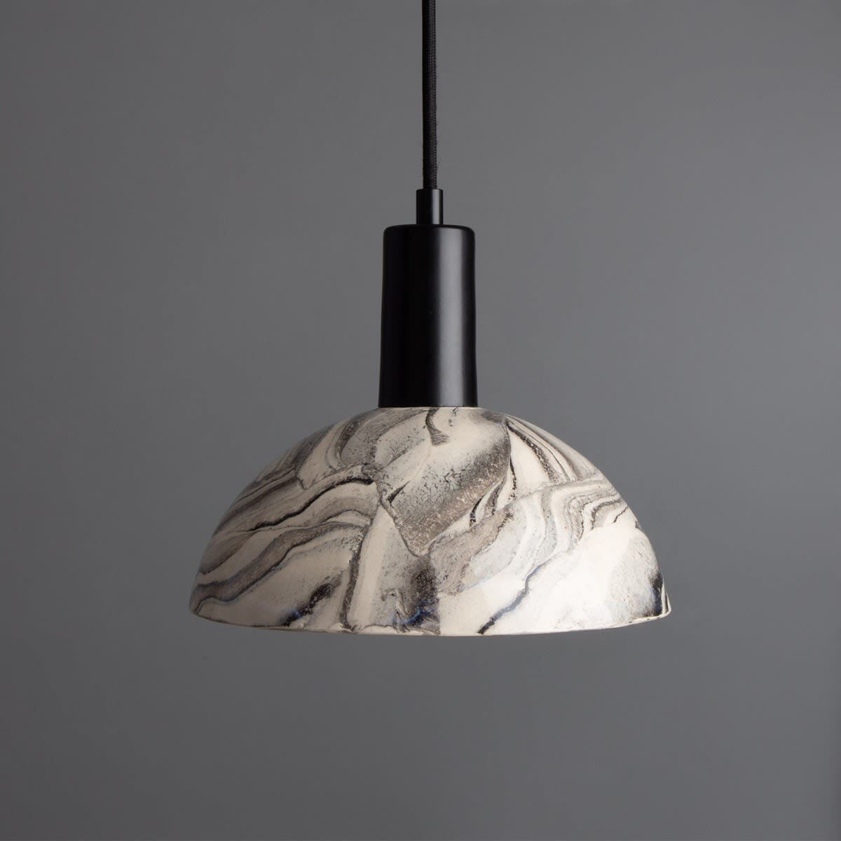 Kauri Marmurowa Ceramiczna Lampa Wisząca Dome 20cm