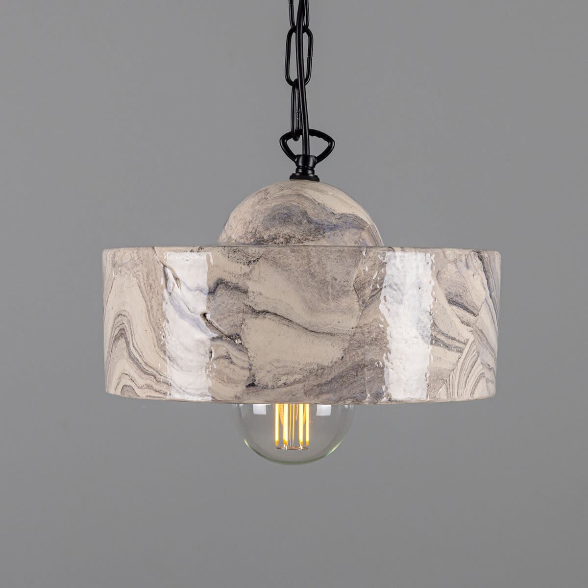 Seville Marbled Ceramic Mid-Century Modern Pendant Light