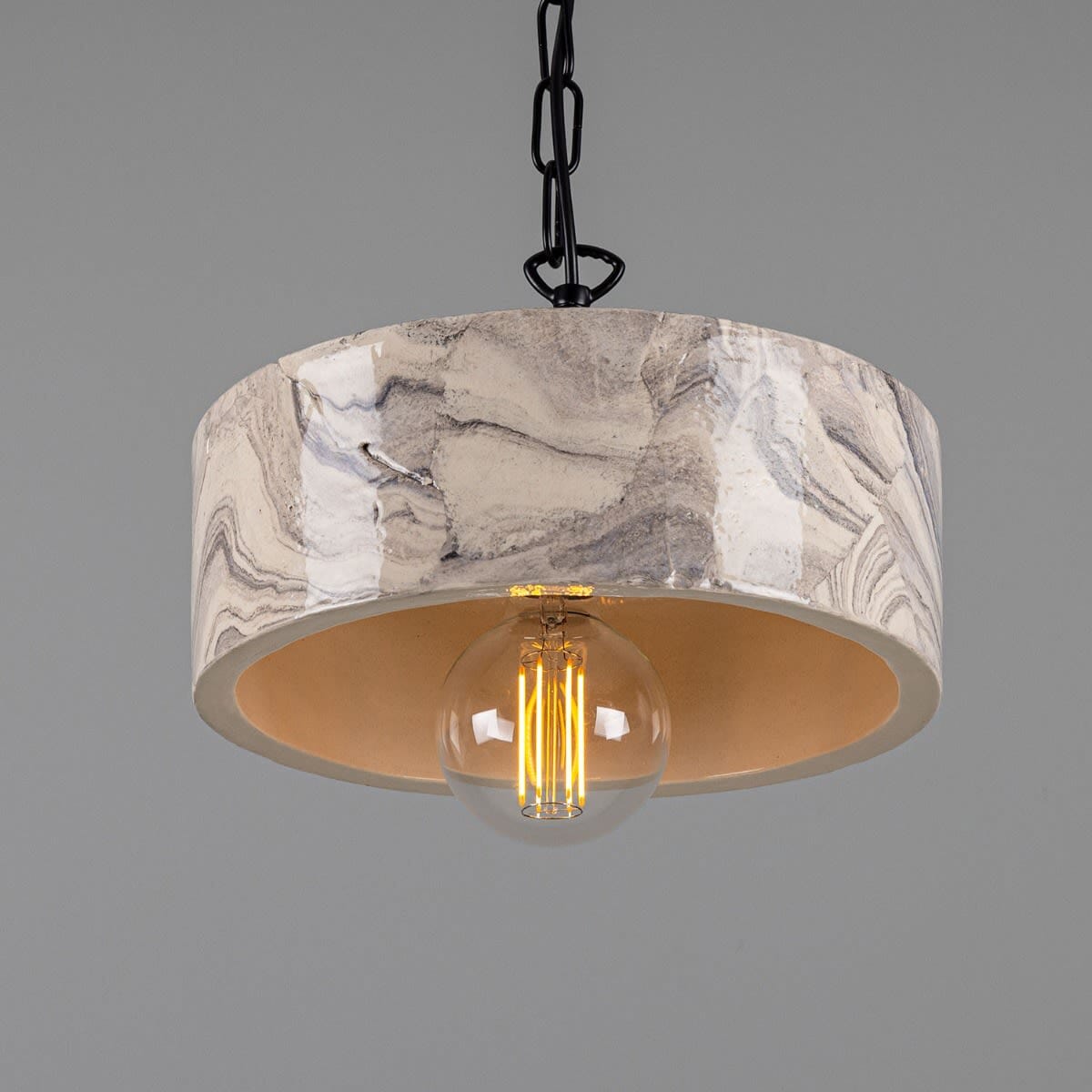 Seville Marbled Ceramic Mid-Century Modern Pendant Light