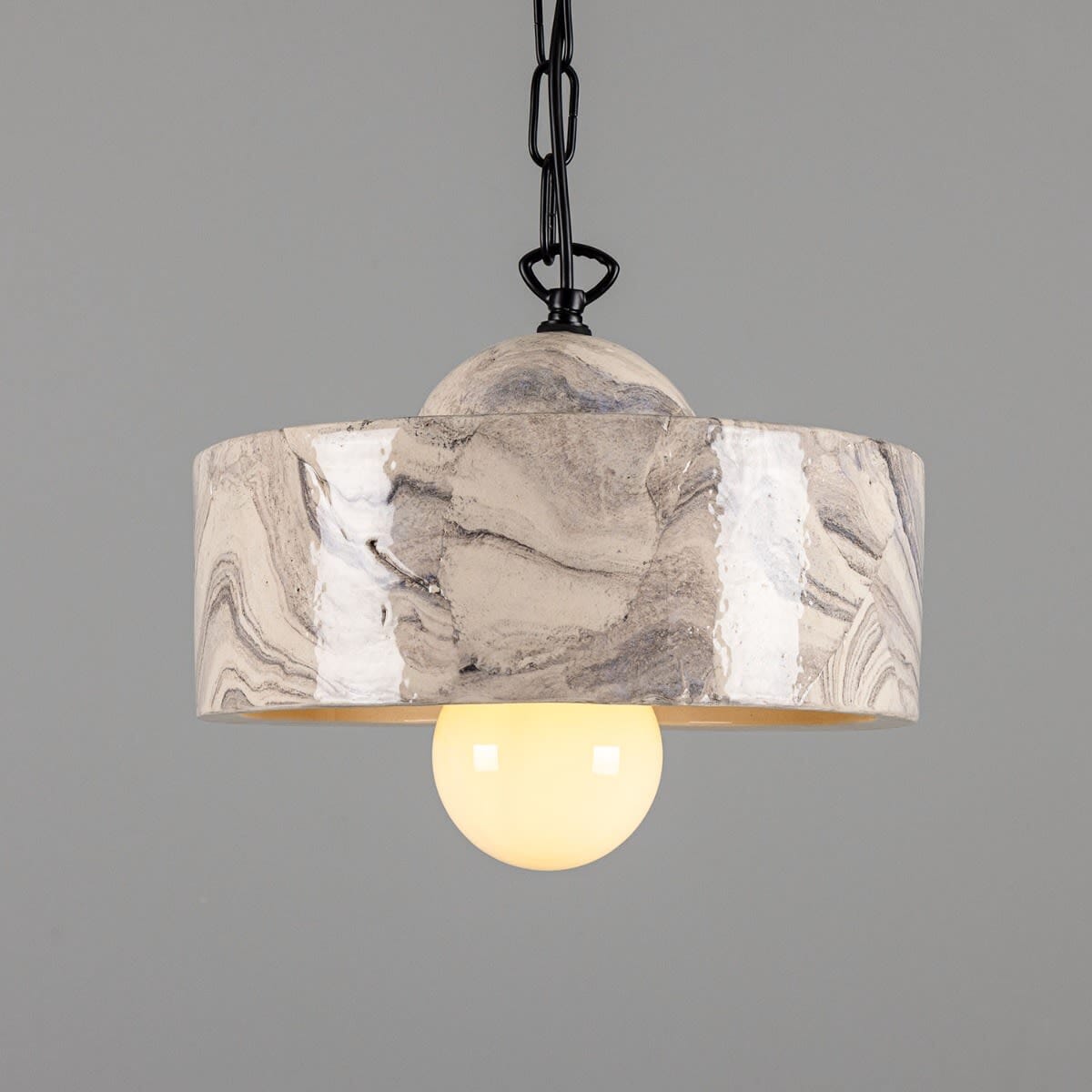 Seville Marbled Ceramic Mid-Century Modern Pendant Light