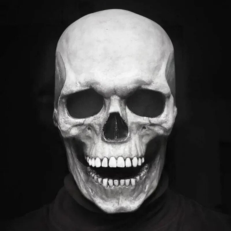 Realistic Skull Mask with Movable Jaw for Halloween