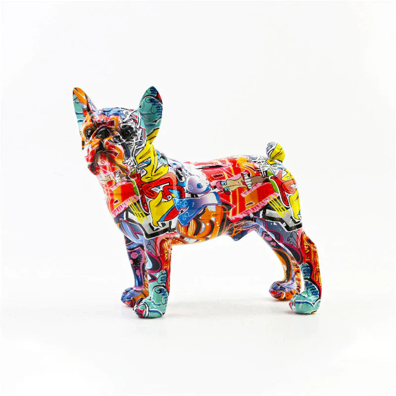 Vrimlo® French Bulldog Graffiti Painted Statue