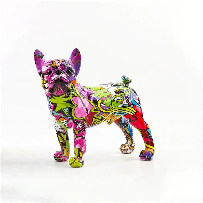 Vrimlo® French Bulldog Graffiti Painted Statue