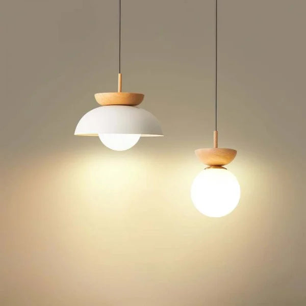 Nordic Pendel Light Tillverkad av Half-Wood