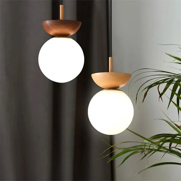 Nordic Pendel Light Tillverkad av Half-Wood