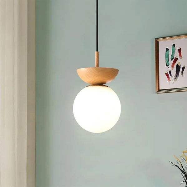 Nordic Pendel Light Tillverkad av Half-Wood