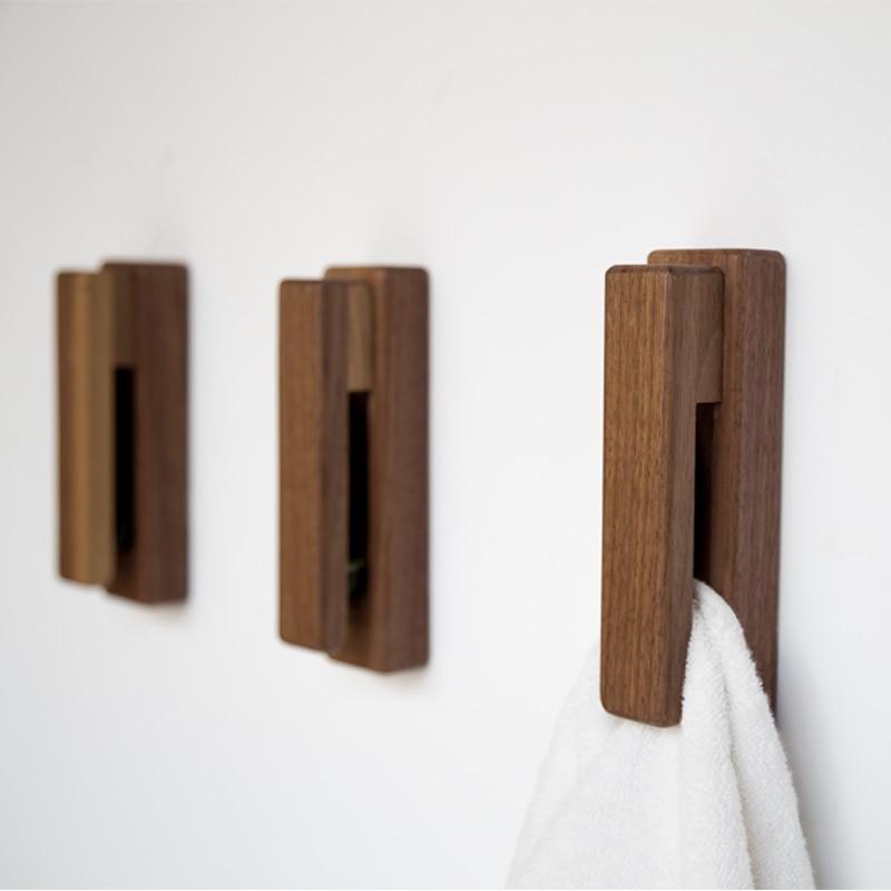 Soportes de toalla de madera nórdicos para el baño