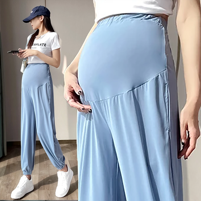 Pantaloni della tuta premaman in seta ghiacciata