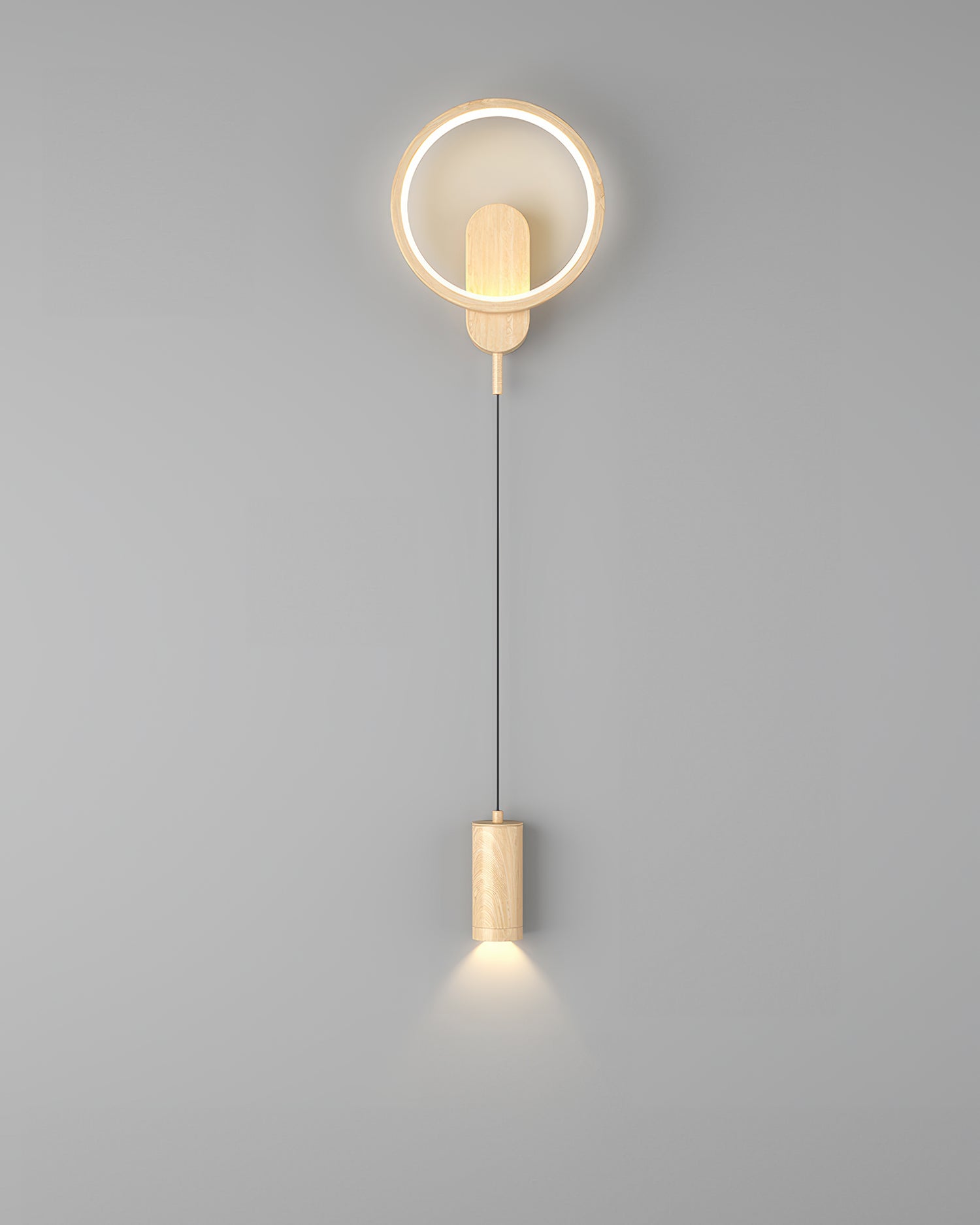 Lampada da parete elegante con venature del legno nordico