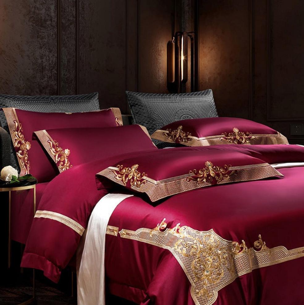 Passion Flame Golden Jacquard Dynetrekk sett