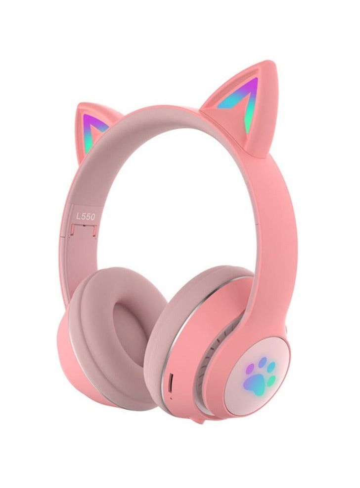 Casque de jeu avec oreilles de chat Paw Print