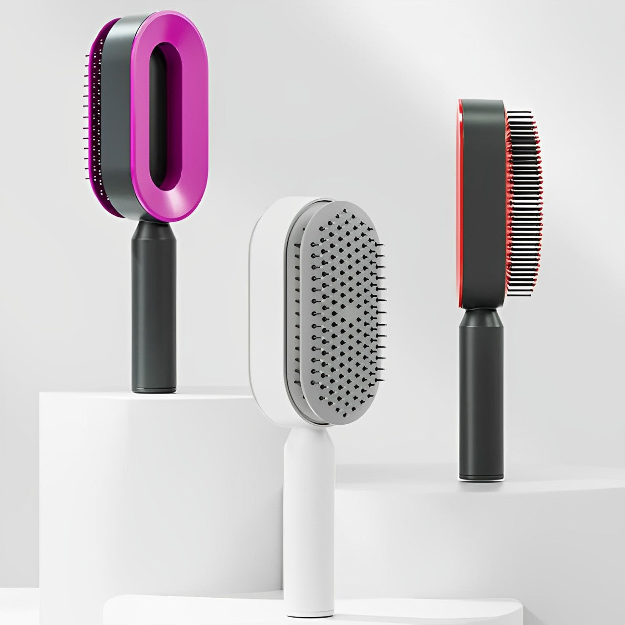 Self-Cleaning Brush for Shiny Hair