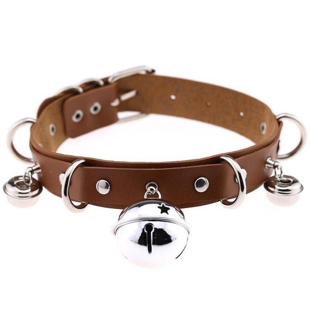 Pleather Cat Bell Collar