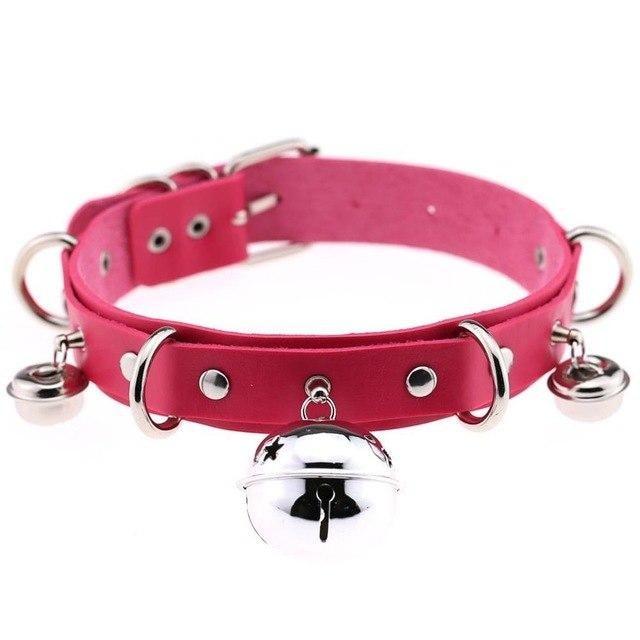 Pleather Cat Bell Collar