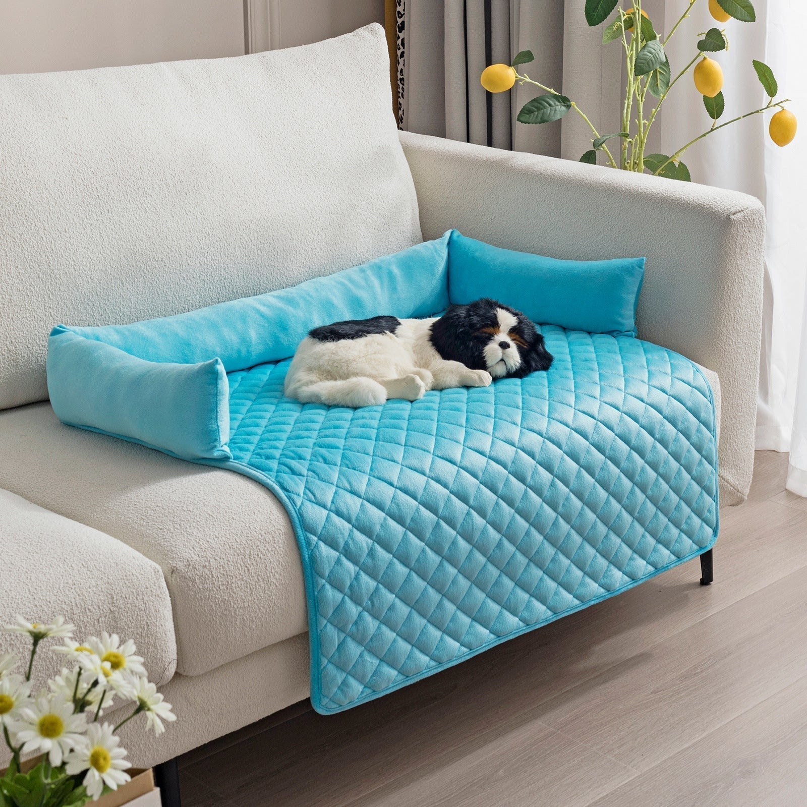 PlushPaws Lounge - Pet Sofa Cushion Bed with Pillow